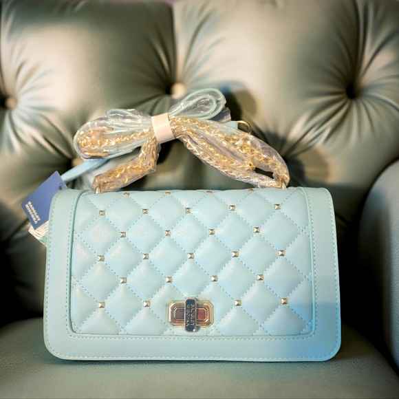 Badgley Mischka Handbags - Baby Blue Quilted Crossbody Bag